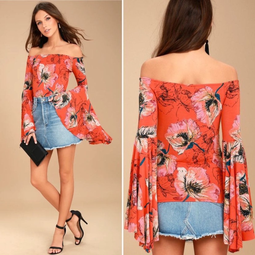 FREE PEOPLE - Birds of Paradise Top (coral/orange)